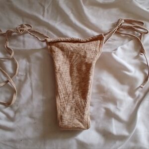 Out From Under Tan Ribbed High Rise Bikini Bottom